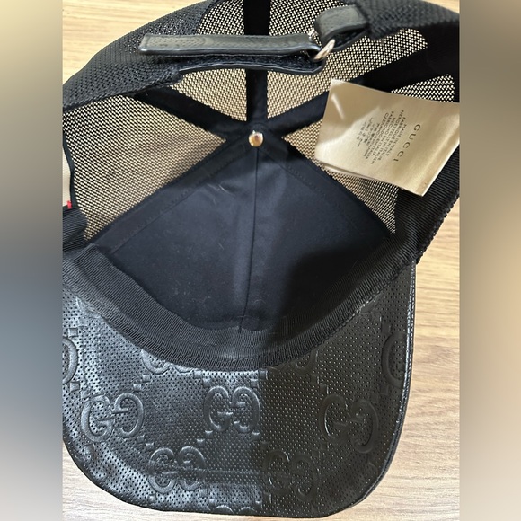 Gucci GG Leather Mesh Baseball Hat - Picture 7 of 8